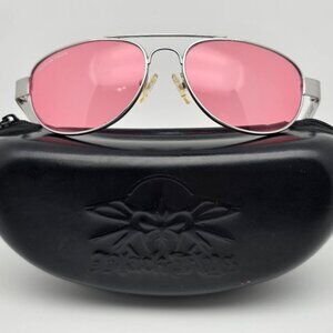 Black Flys Fly 14 Fly First Class Silver Frame Red Lens Aviator Sunglasses 57mm
